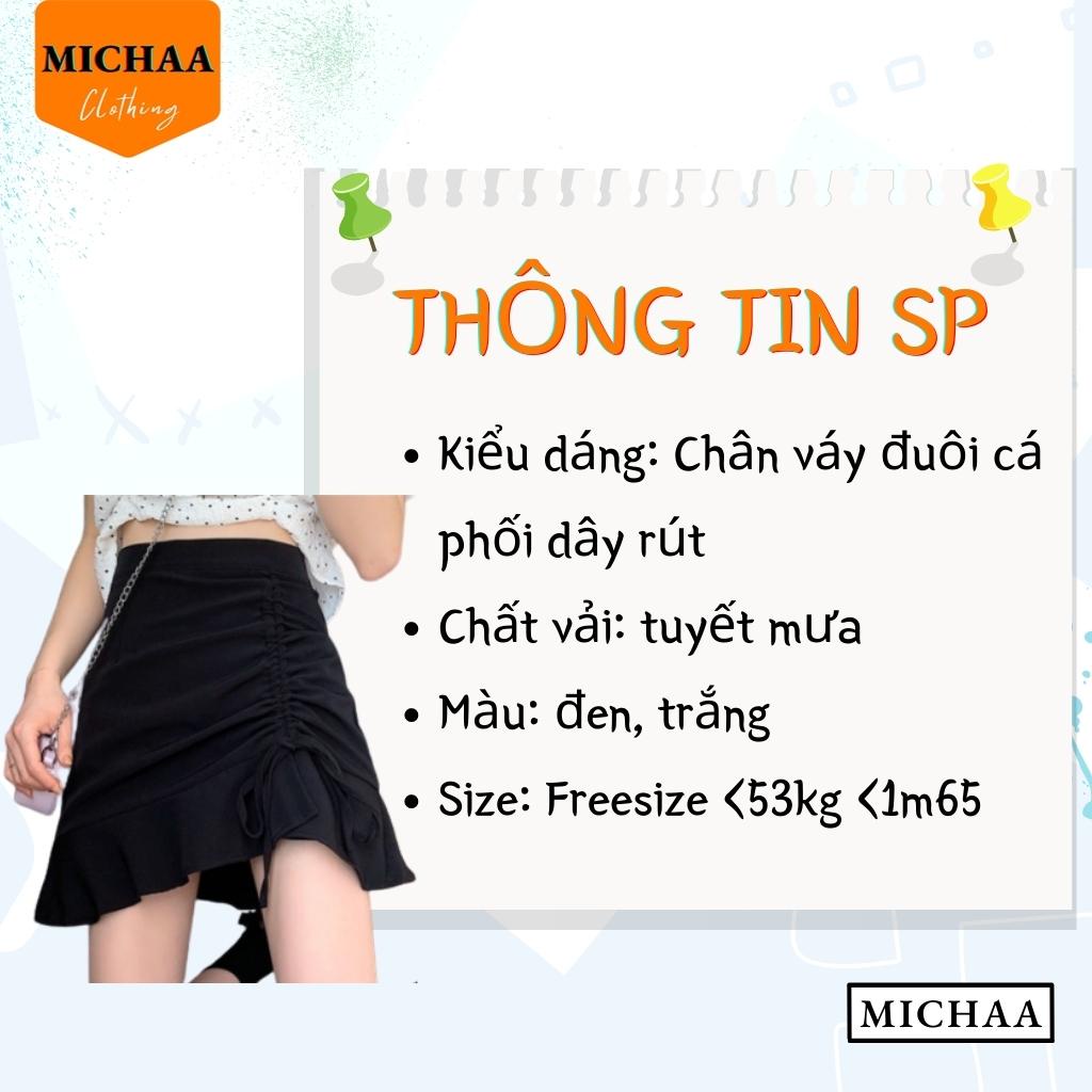 Chân Váy ĐUÔI CÁ RÚT DÂY Nữ Thời Trang Chất Tuyết Mưa Có Lót Trong - MICHAA