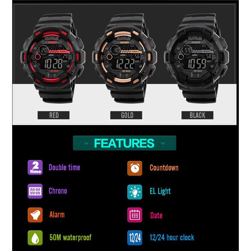 Đồng hồ SKMEI nam điện tử SKM243 chống nước chống xước siêu bền bỉ - Đồng Hồ SKMEI | BigBuy360 - bigbuy360.vn