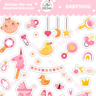 BABY GIRL Sticker die-cut - Sticker cắt rời - Nguyên vật liệu làm Scrapbook Handmade