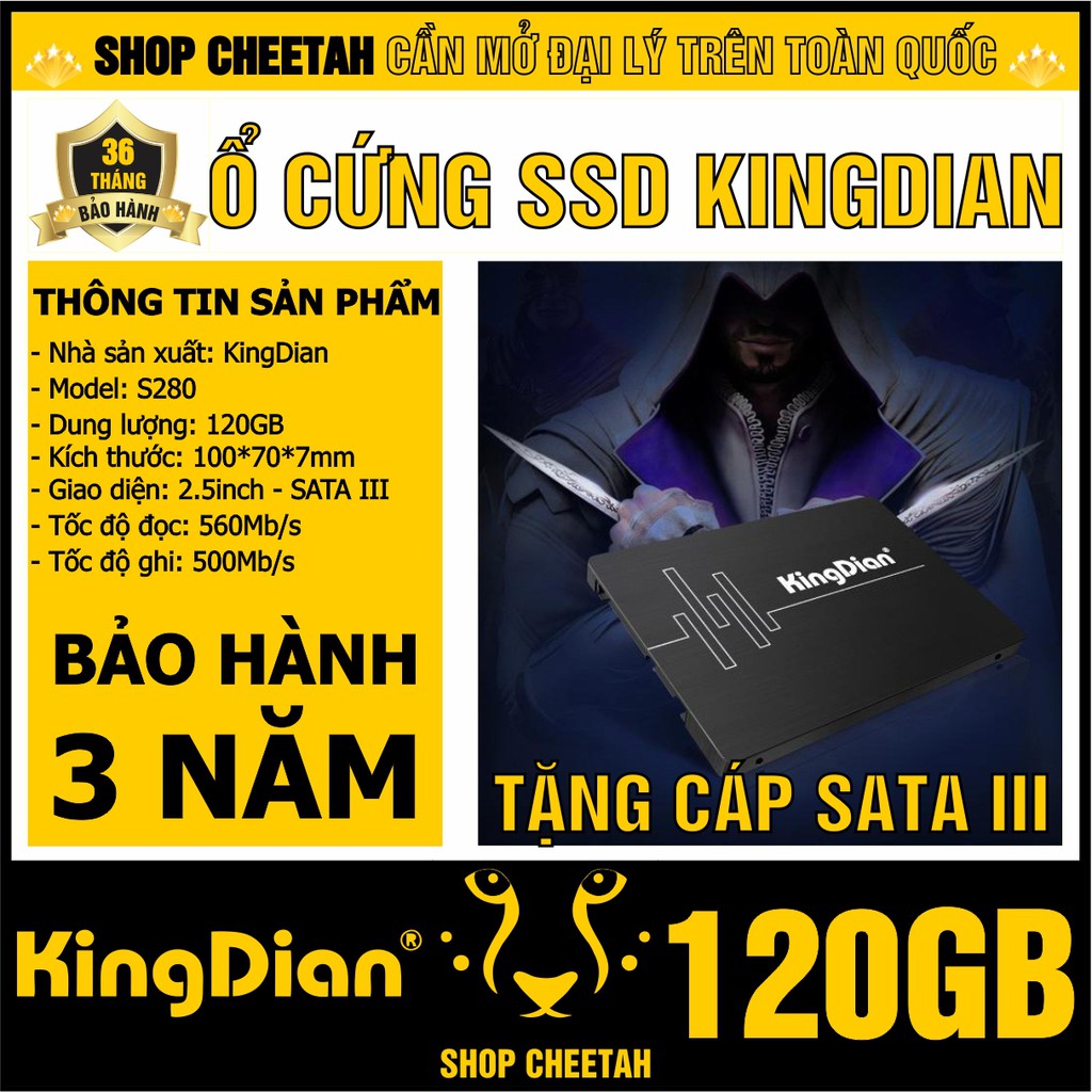 Ổ cứng SSD KingDian 120GB Sata3 S280 CHÍNH HÃNG Bảo hành 3 năm SSD 120GB thumbnail