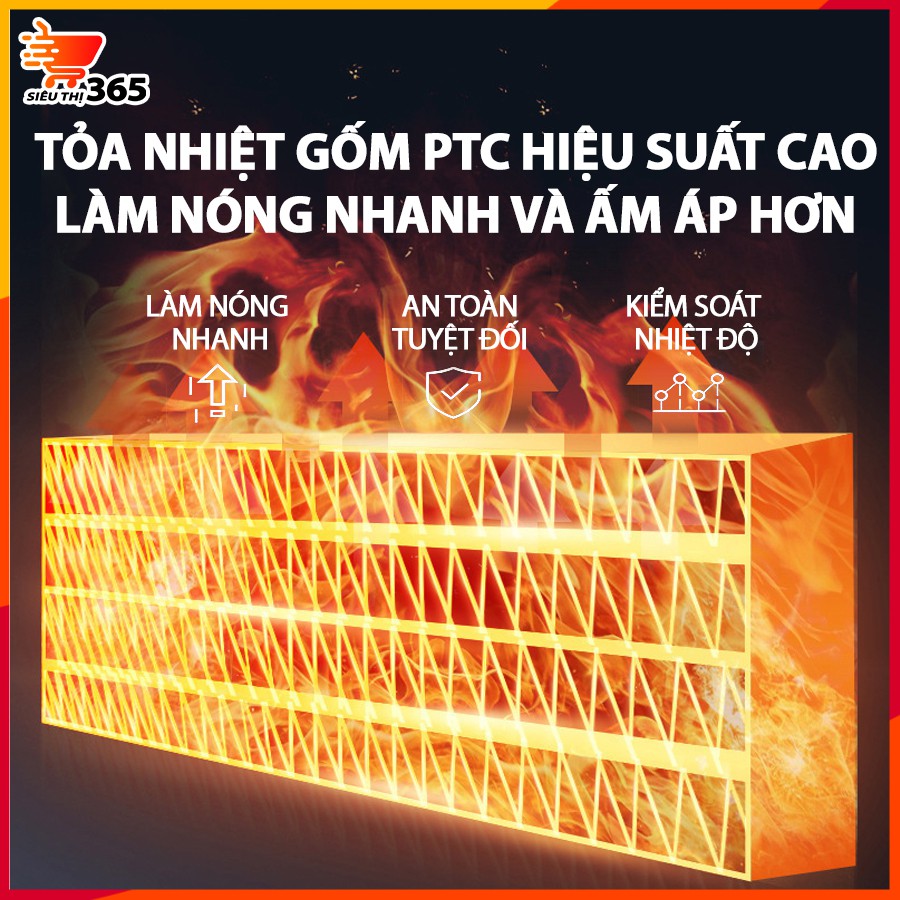 ( SLN 3 ) ( SLN 3 ) Quạt sưởi gốm TCL dáng đứng cao cấp - Thông minh - Ấm áp - An toàn - Đầu xoay góc rộng đa năng - SIÊ