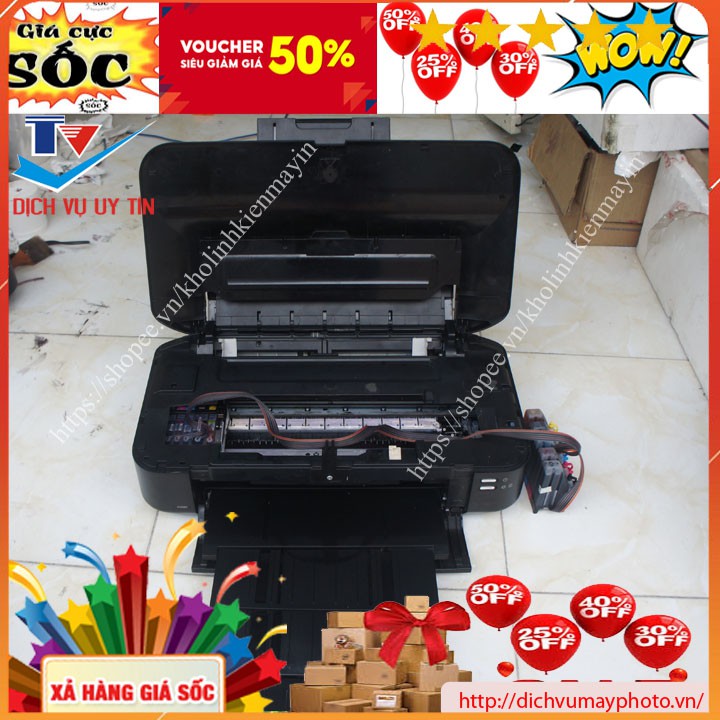 Máy in phun màu cũ A3 Canon IX 6560 đầu in bền thân máy đẹp trên 80% chuyên in sách thiệp Film lụa