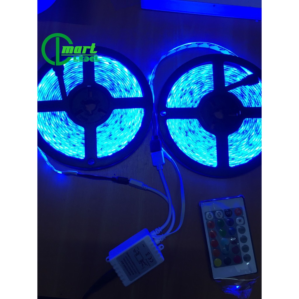10 MÉT DÂY LED RGB 12V 5050 NHIỀU MÀU KÈM ĐIỀU KHIỂN & NGUỒN