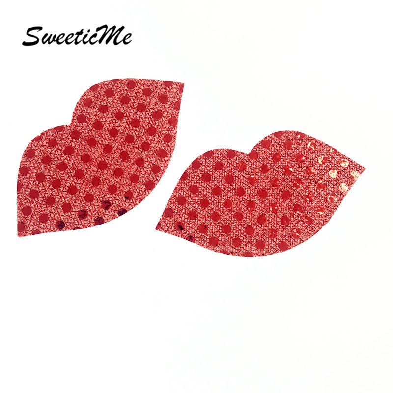 Sweeticme 1 Cặp Miếng Dán Nhũ Hoa Hình Đôi Môi Màu Đỏ Quyến Rũ Dùng Một Lần Cho Nữ