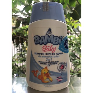 Sữa Tắm Gội 2 in 1 cho bé và sơ sinh Bambi Baby 300ml Nhập khẩu BA LAN