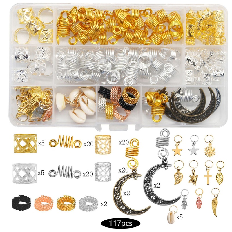 Set 117 Phụ Kiện Tết Tóc Tự Làm Tiện Dụng