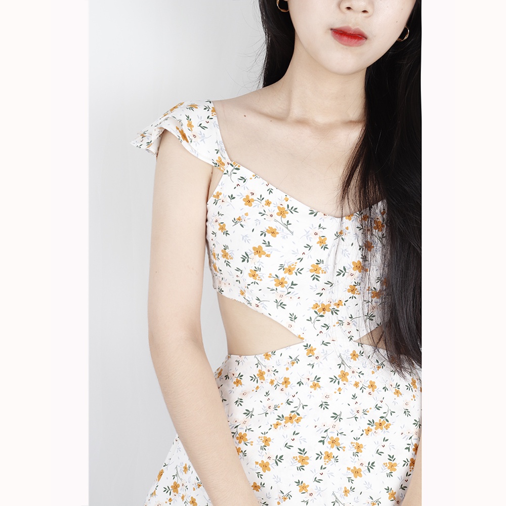 Đầm hoa nhí dáng xoè cut eo xinh xoắn RD020