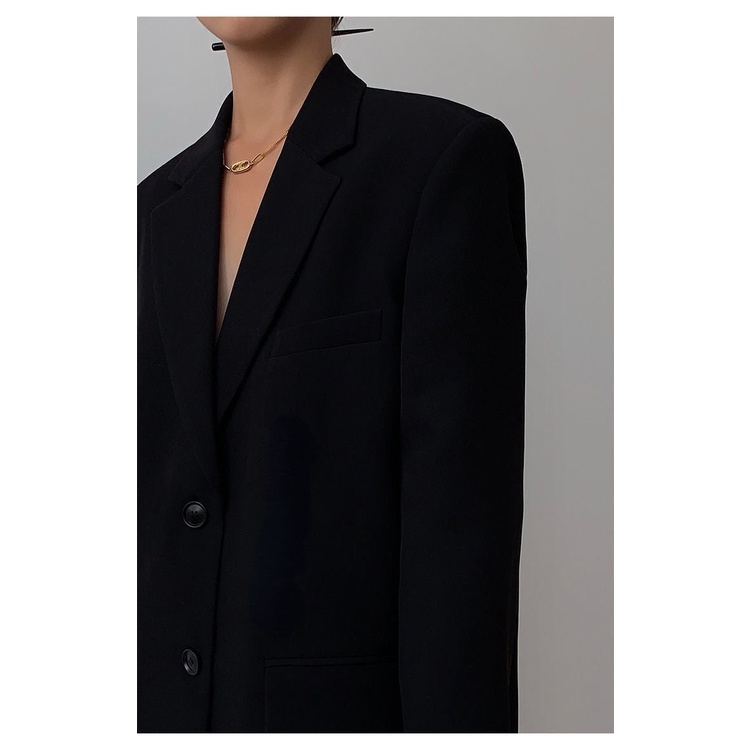 Áo khoác vest oversize blazer màu đen dáng rộng cỡ lớn thời trang xuân thu  phong cách Hàn Quốc cho nữ