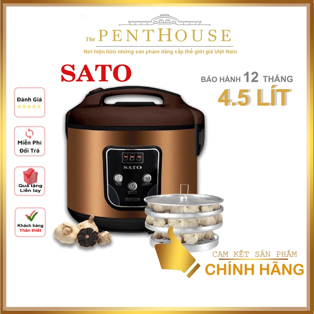 Nồi làm tỏi đen máy làm tỏi đen chuyên dụng SATO 18TD052 Chính Hãng bảo Hành 12 Tháng.