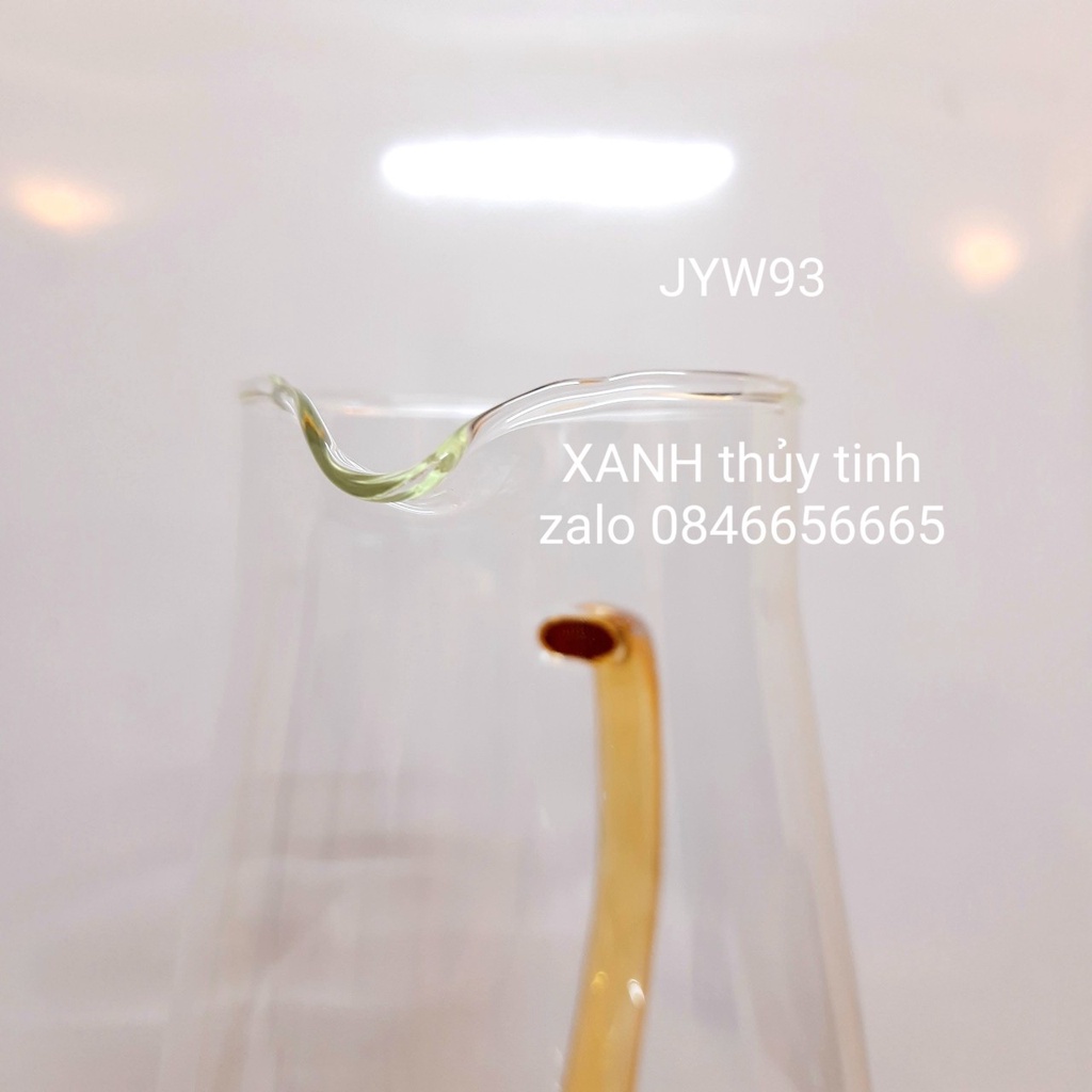 Bình thủy tinh quai vàng, nắp inox 1800ml - Mã JYW93