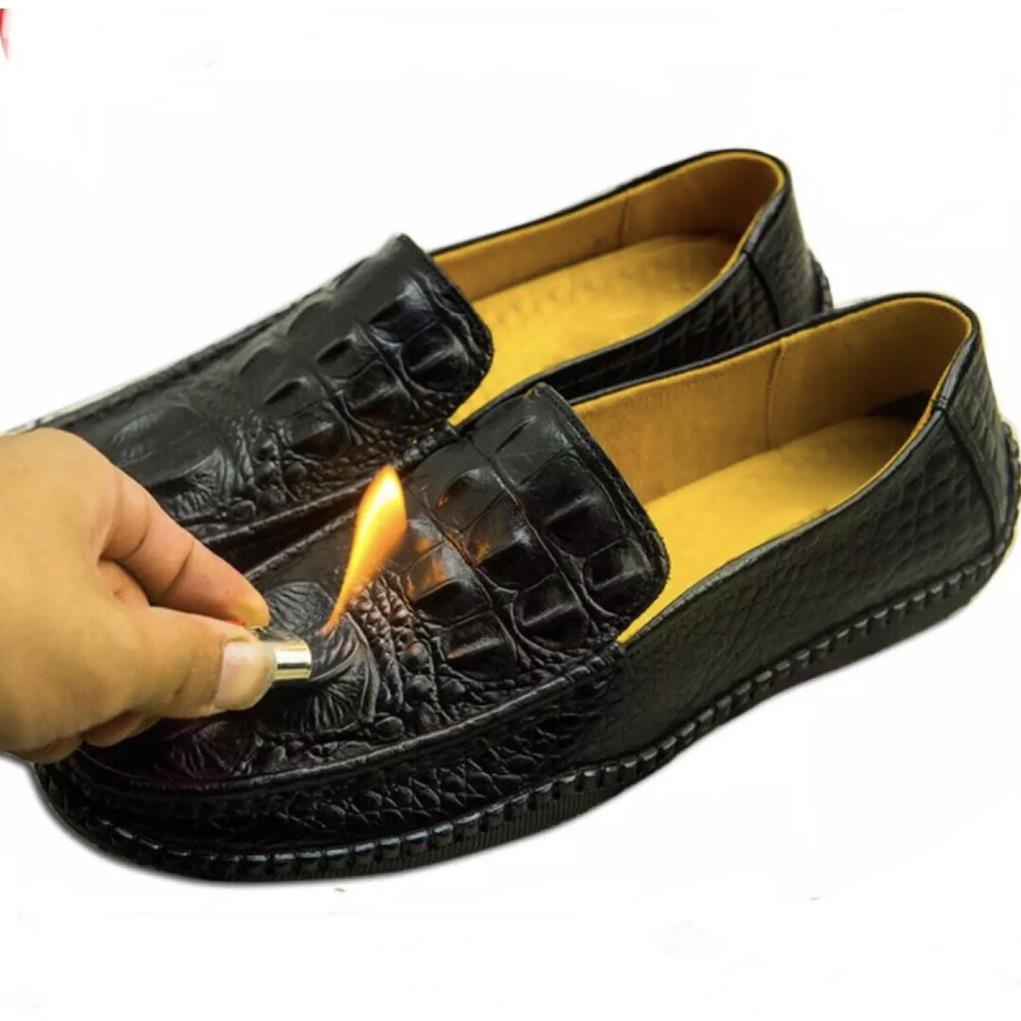 Giày nam da bò vân cá sấu, giày da nam đế cao su siêu êm được khâu chắc chắn .G208 CC