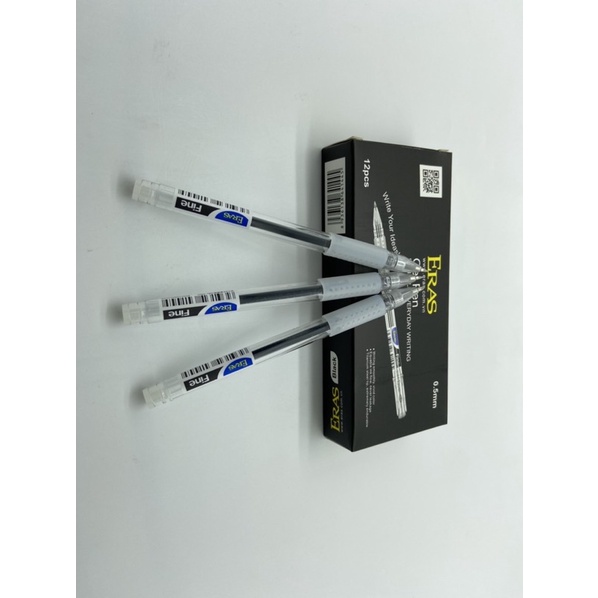Hộp 12 Bút gel Eras E144 ngòi 0.5mm đỏ,xanh, đen
