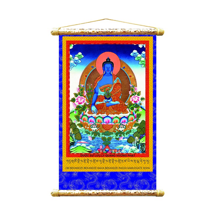 Dược Sư Lưu Ly Quang Vương Phật Tranh thangka mật tông VST-42