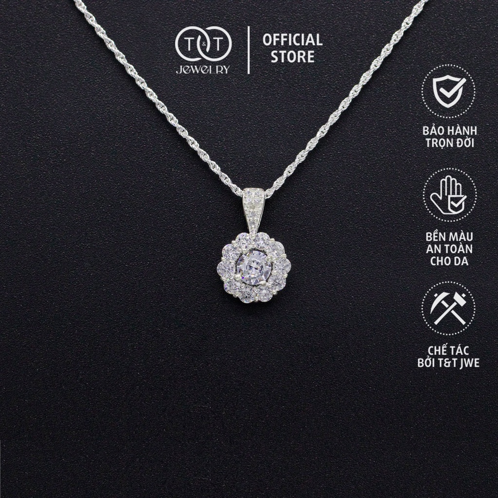 Dây chuyền nữ Hoa Bạc Ý s925 Dây Xoắn T&T Jewelry cao cấp DC013