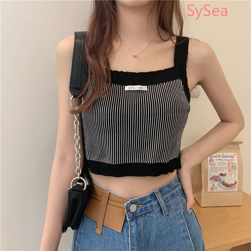 Áo Croptop Sát Nách Hoạ Tiết Kẻ Sọc Thời Trang Mùa Hè