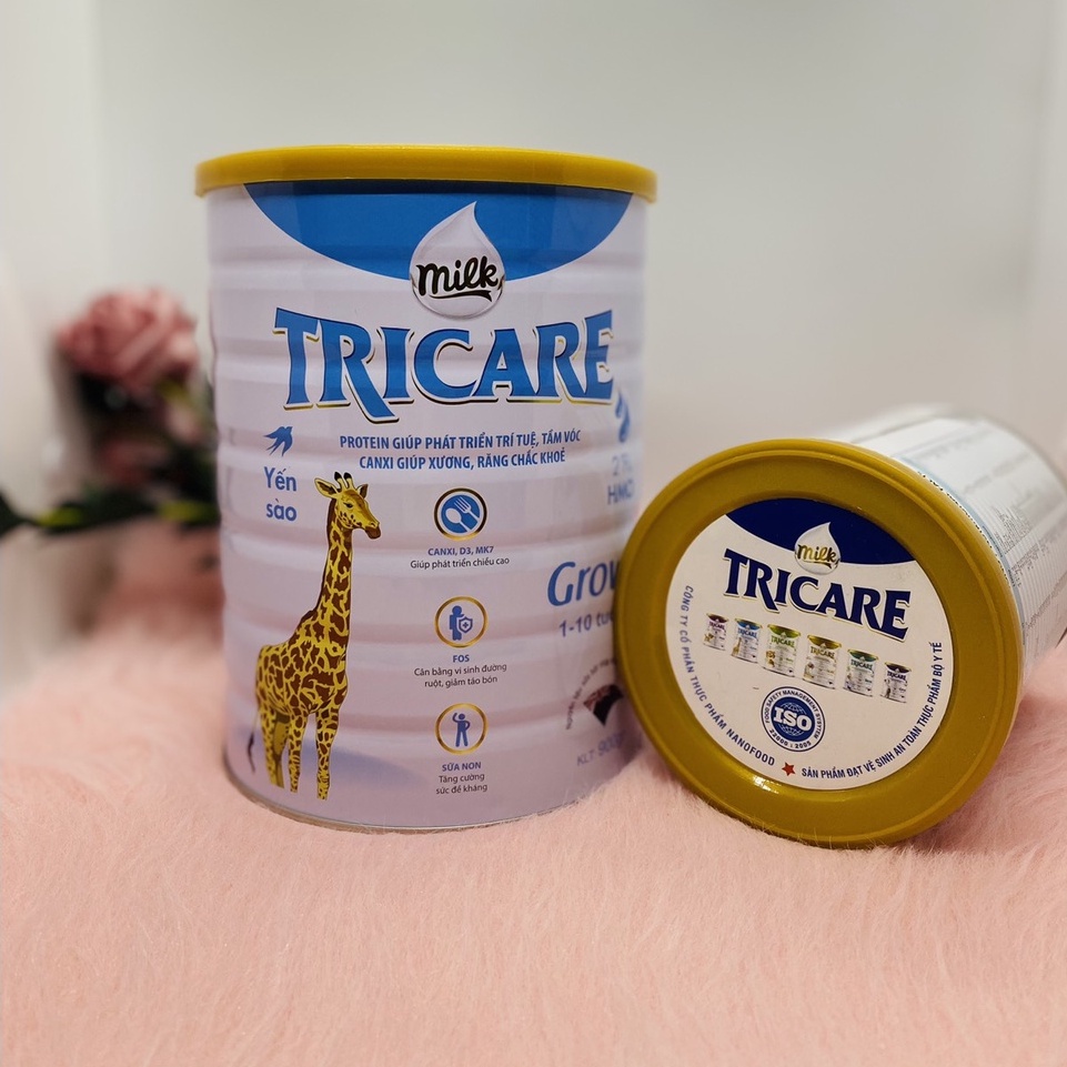 Sữa Grow Tricare hộp 900g dành cho bé từ 1-10 tuổi giúp phát triển trí tuệ và tầm vóc