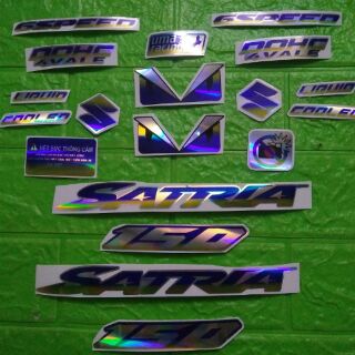 Bộ tem Satria Crôm phản quang New