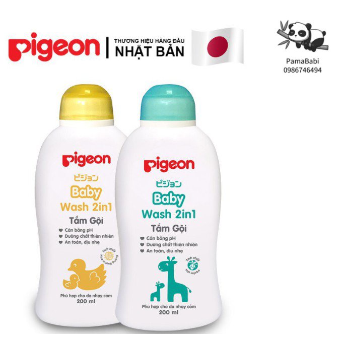 Sữa tắm gội dịu nhẹ Pigeon 200ml 2in1 Cho Bé