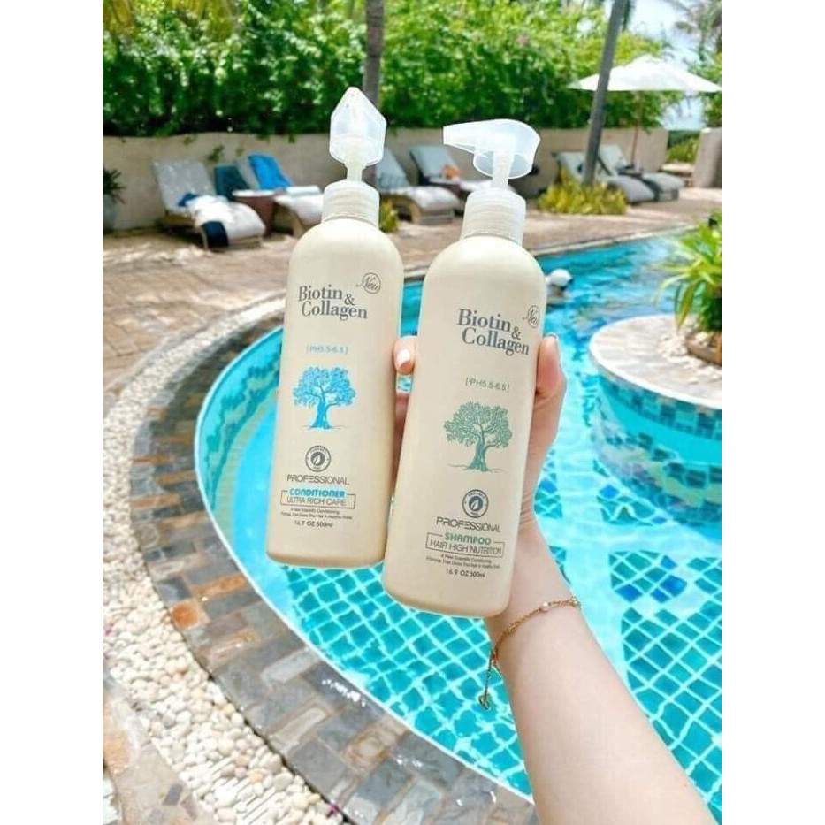 Cặp dầu gội xả Biotin và Collagen giảm dụng tóc, siêu mượt, phục hồi hư tổn 1000ml - HONGS BEAUTY | BigBuy360 - bigbuy360.vn