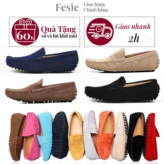 Giày Lười Nam, Giày Mọi Nam Da Bò Lộn Cao Cấp, Màu Đen và Nâu - Fesie Leather Moccasins #giayluoinam