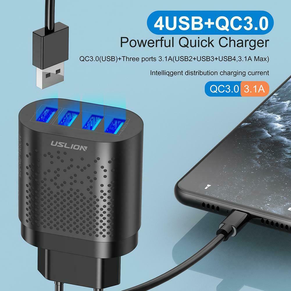 Adapter sạc nhanh QC 3.0 3 cổng USB chất lượng cao