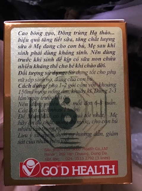 Cốm lợi sữa MumMilk đông trùng hạ thảofreeshipsữa nhiều đặc sánh dinh dưỡng cho bé-hộp 30gói