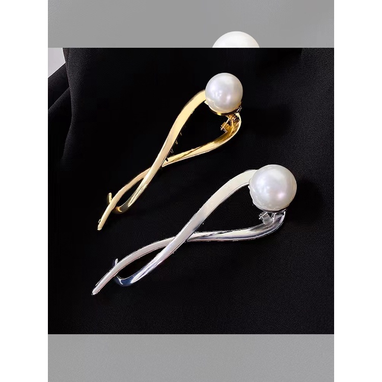 Kẹp Tóc Kim Loại Đính Ngọc Trai Nhân Tạo Hình Chú Ếch Độc Đáo Thẻ