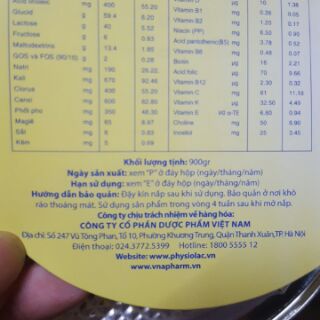 sữa physiolac số 3 900g HSD 2023 (mẫu mới)