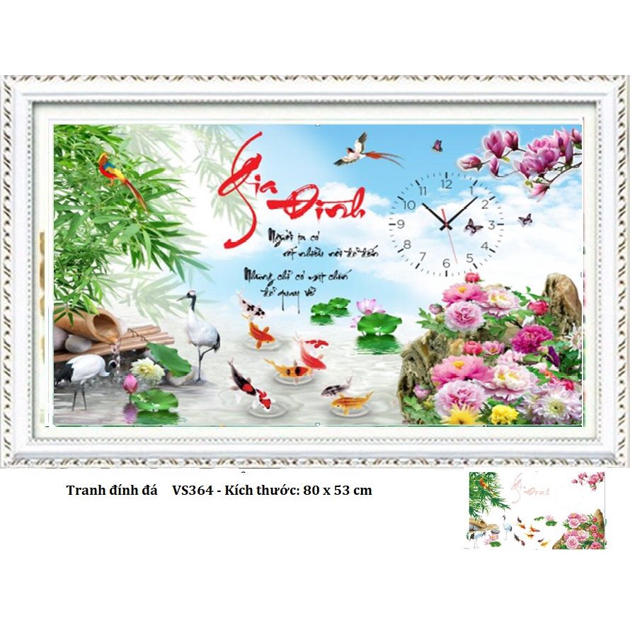 Tranh đính đá Gia đình (80x53cm)- chưa đính đá