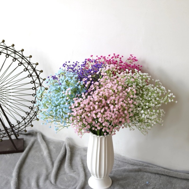Bó Hoa Gypsophila Giả Bằng Nhựa Nhiều Màu Trang Trí Cho Tiệc Cưới DIY