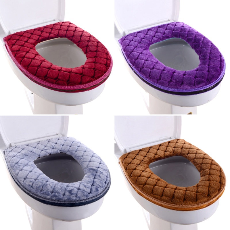 Vỏ Bọc Bệ Ngồi Toilet Giữ Ấm Có Khóa Kéo Tiện Lợi