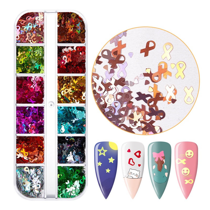 Hộp Kim Tuyến Lấp Lánh Trang Trí Móng Tay Ngày Lễ Tình Nhân