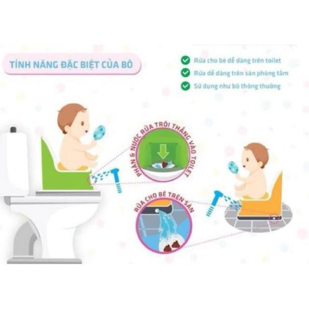 [ + QUÀ TẶNG ] Bồn Cầu Cho Bé Tập Đi Vệ Sinh, Ghế Bô Ngồi Toilet, Bệ Lót Thu Nhỏ - Bô BO PO