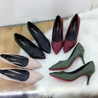 💥ĐẨY HÀNG-XÃ LỖ💥Giày cao gót bít mũi phối họa tiết, cao 7cm êm chân