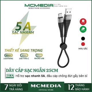 Dây Sạc Ngắn 25CM Sạc Nhanh 5A Đầu Cáp |Ai Phôn| MicroUSB |Type C| Chống Đứt Gẫy Tiện Lợi Tương Thích Nhiều Dòng Máy