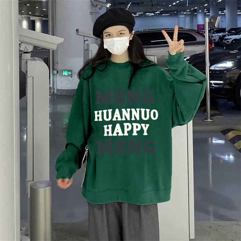 NRVP Áo Thun Tay Dài Oversize In Họa Tiết Phong Cách Hàn Quốc Cho Nam Và Nữ