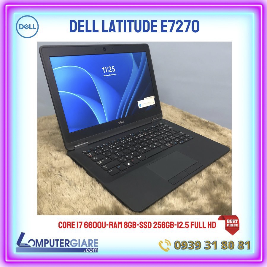 Laptop Dell Core i7 6600U RAM 8GB SSD 256GB Mỏng nhẹ, Pin lâu