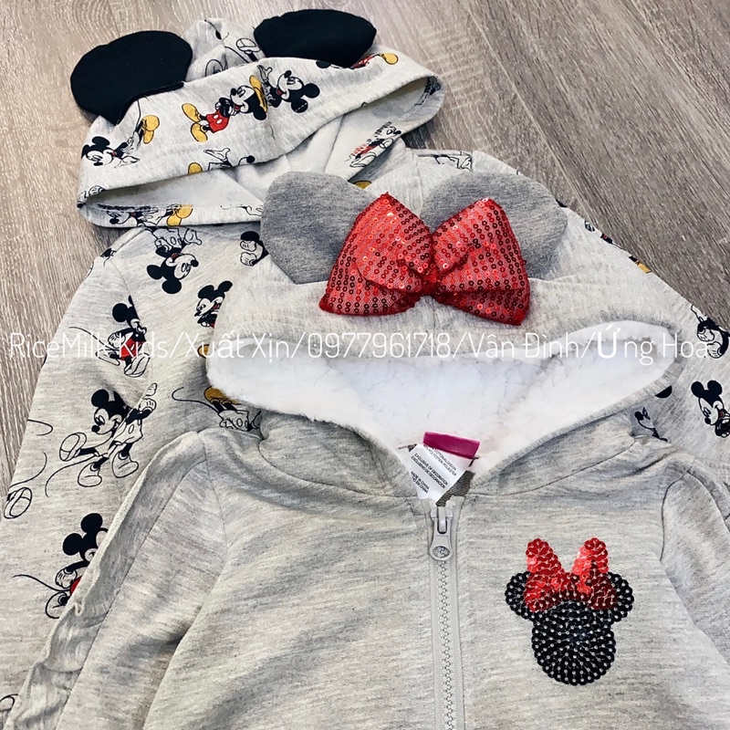 Bộ nỉ cho bé trai và bé gái hoạ tiết mickey xuất dư xịn
