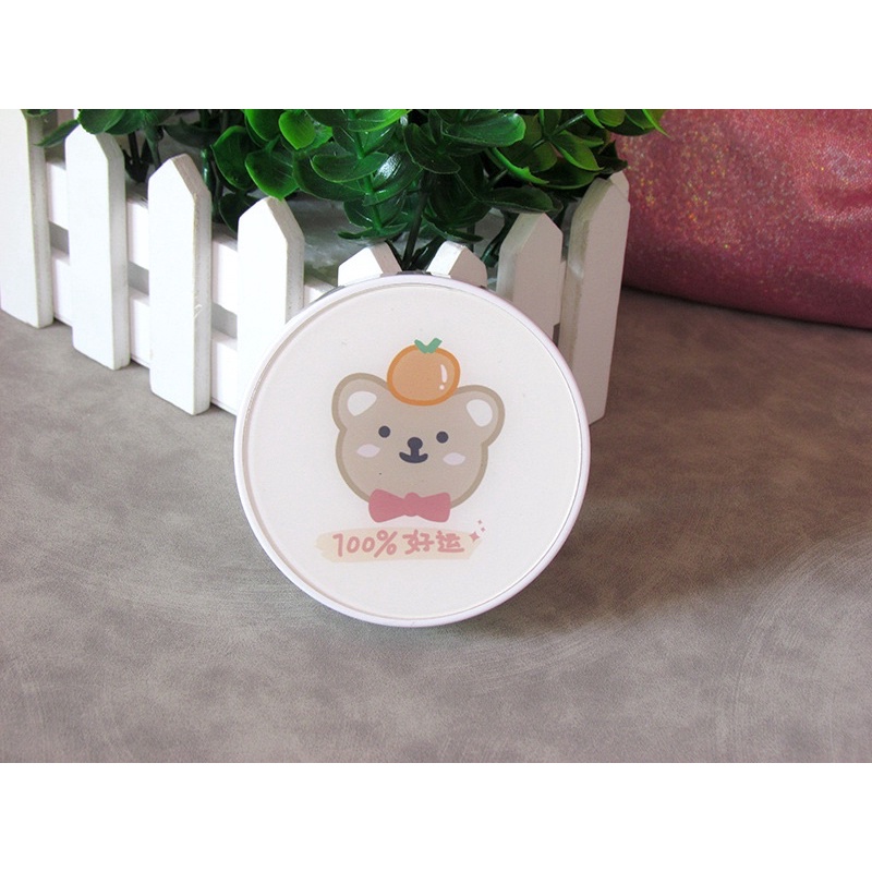 Khay Gương To Tròn Gấu Thỏ - Case Đựng Lens