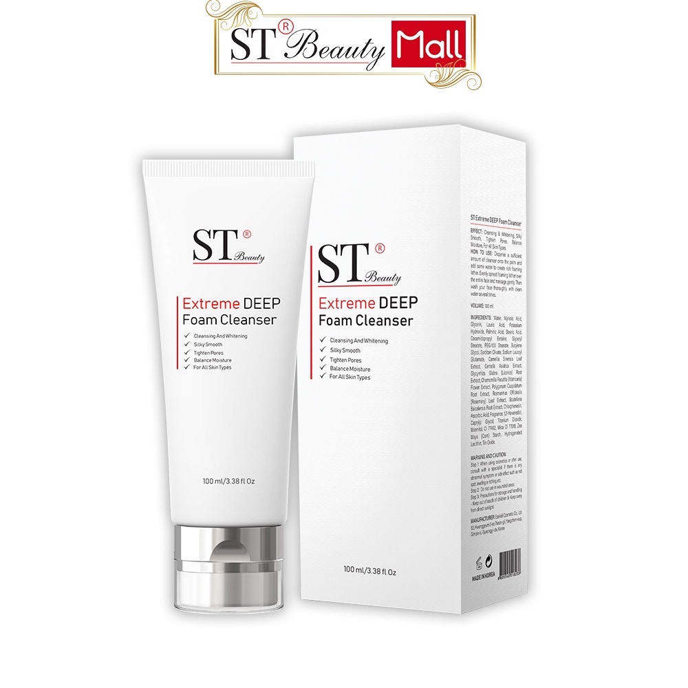St Beauty Sữa rửa mặt - làm sạch sâu thoáng lỗ chân lông - cân bằng độ ẩm 100ml - Korea