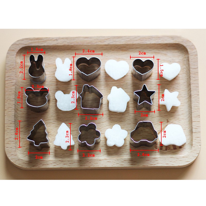 Set 10 khuôn cắt rau củ quả mini nhiều kiểu dáng xinh xắn