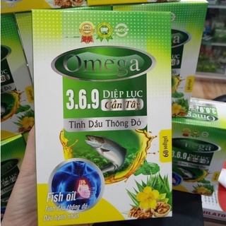 Dầu cá omega 3.6.9 diệp lục cần tây tinh dầu thông đỏ lọ 60 viên