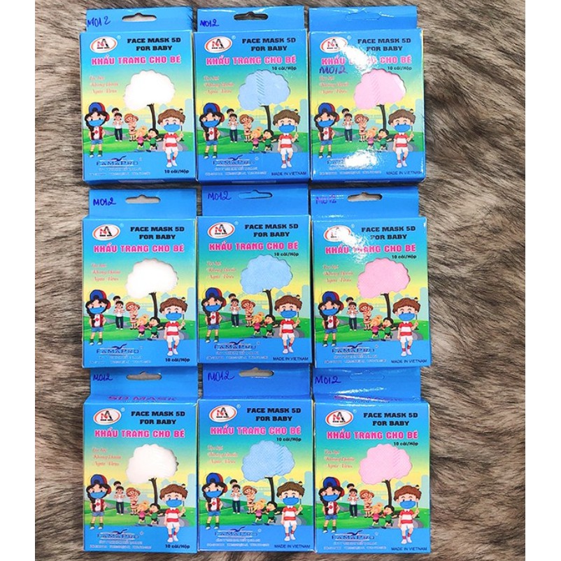 1 hộp Khẩu trang 5D mask kháng khuẩn cho bé <10 chiếc> | BigBuy360 - bigbuy360.vn