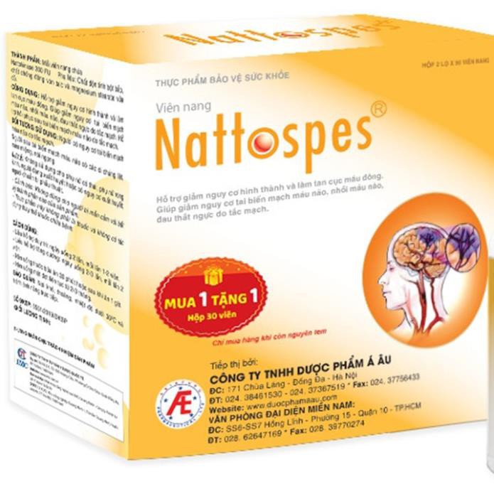 [CHÍNH HÃNG MUA 1 TẶNG 1* ] Nattospes - Hộp 180 Viên - Tai Biến Mạch Máu Não