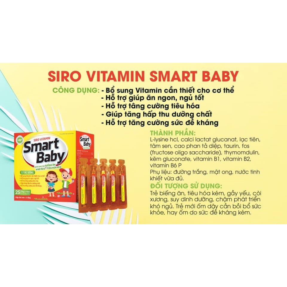 {- Freeship- } Siro Ăn Ngon cho bé Smart Baby { TÂM AN } ĂN ngon- Tăng cân an toàn