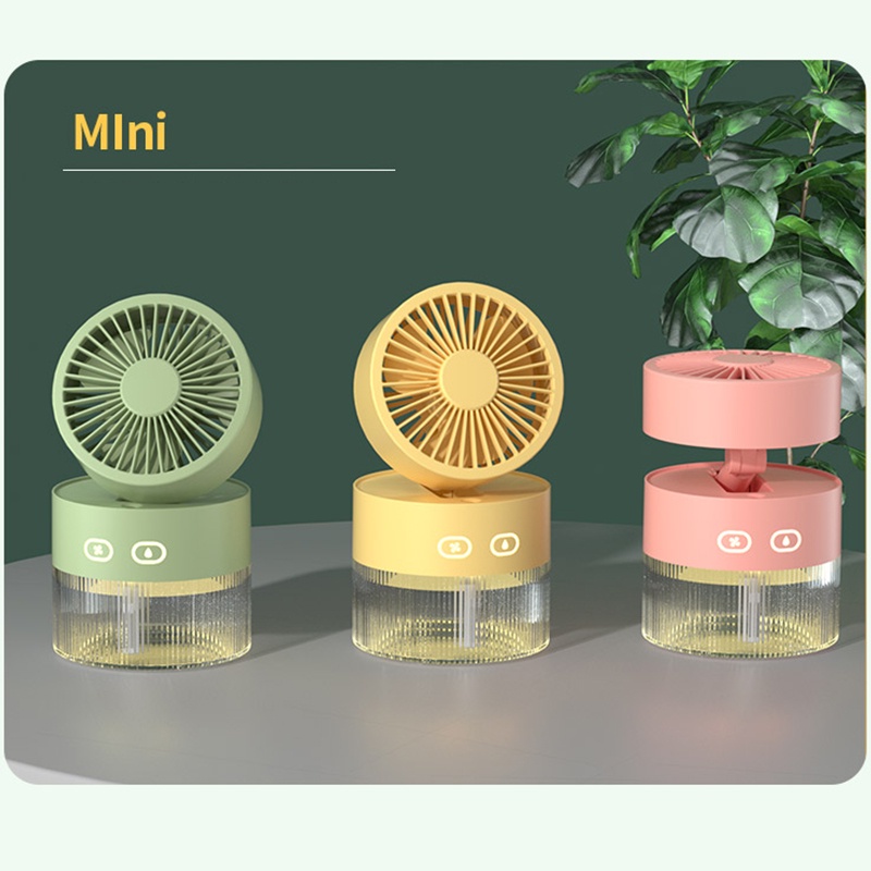 UPUPIN Quạt mini máy phun sương tạo ẩm khuếch tán tinh dầu đèn led dung 350ML