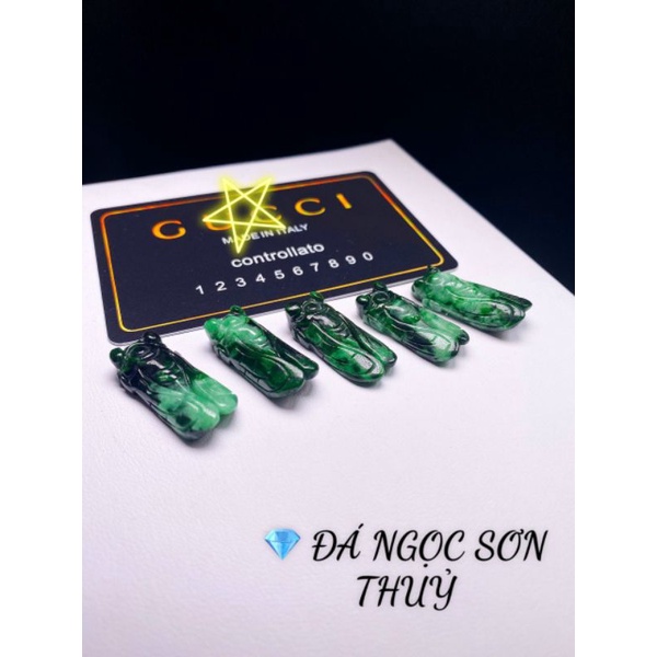 Mặt Dây Chuyền Ve Sầu Đá Sơn Thủy Kèm Dây Đeo Cổ