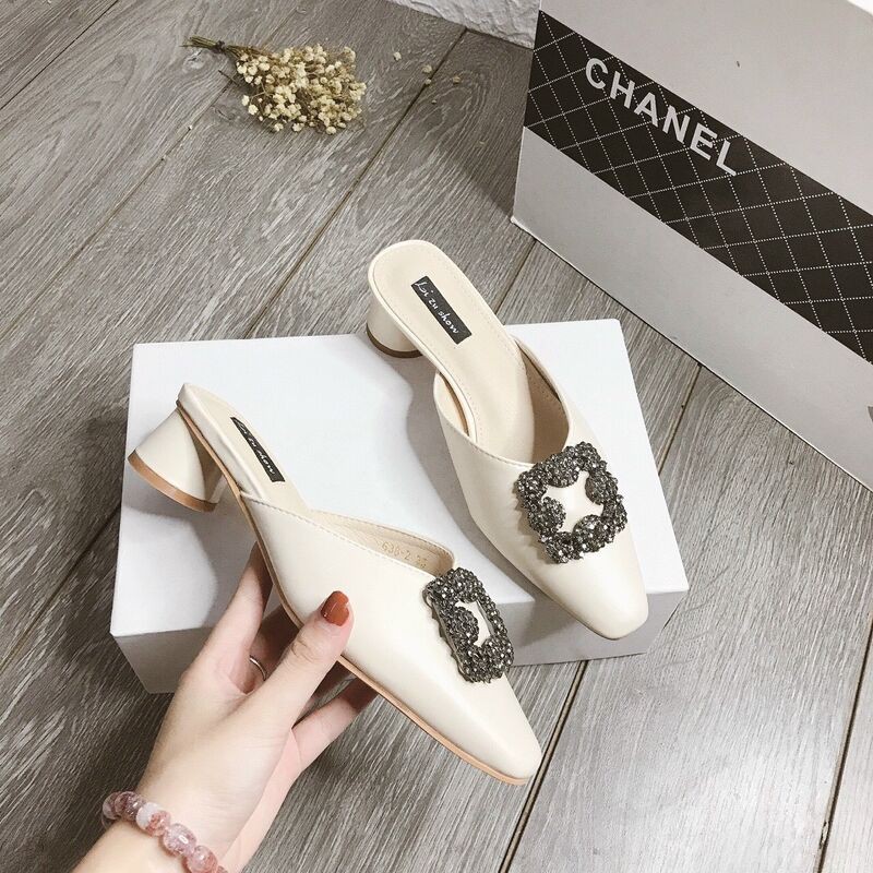 DÉP SỤC NỮ GÓT VUÔNG ĐÍNH ĐÁ HÀNG QUẢNG CHÂU FULLBOX