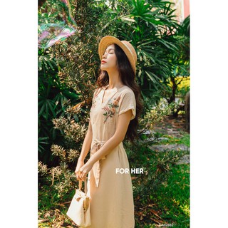 Đầm thêu cổ V DA0288