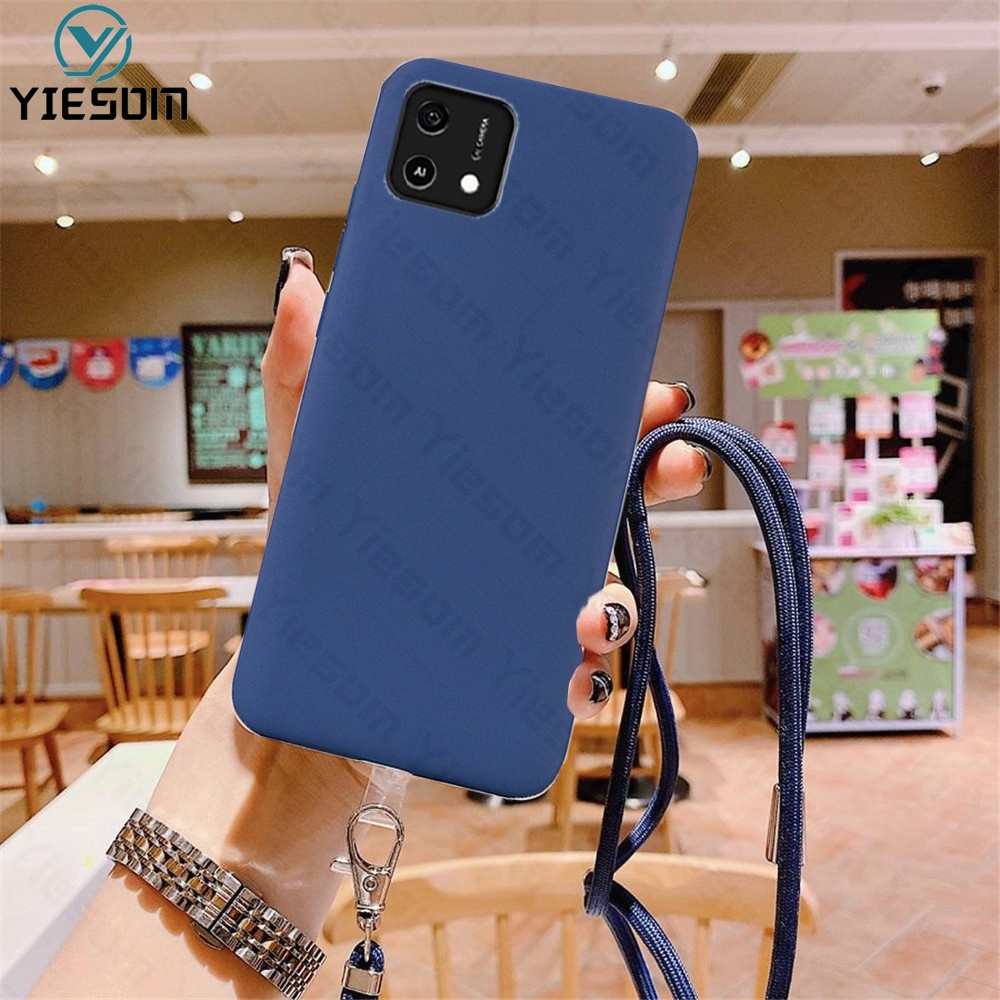 Ốp Điện Thoại TPU Mềm Màu Kẹo Có Dây Đeo Cổ Cho Oppo A16K A16 A15 A15S A54 4G 2021 A53 A33 2020